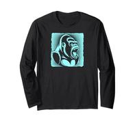 Gorilla Face Monkey Angry Growling Scary Silverback Gorilla Maglia a Manica