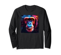 Gorilla Face Monkey Angry Growling Scary Silverback Gorilla Maglia a Manica