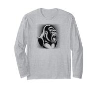 Gorilla Face Monkey Angry Growling Scary Silverback Gorilla Maglia a Manica