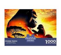 Gorilla Family in Vibrant Jungle Materiale Durevole Pezzi Facili Da Assemblare, Perfetti Per Rilassarsi E Godersi Momenti Tranquilli 38x26cm/1000pcs