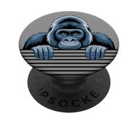 Gorilla Funny Peeking Animal Lover Zoo Primate per uomini e donne PopSockets PopGrip Adesivo