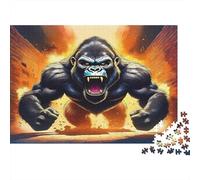 Gorilla Furioso Puzzle 1000 Pezzi Gioco di Puzzle 1000 Pezzi Cartoncino per Adulti Scena Urbana Relax Decorazione Regalo Famiglia 38x26cm/1000pcs