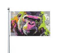 Gorilla Graffiti Yard House Bandiere, 0,9 x 1,5 m Stagione Auguri Banner con occhielli Indoor Outdoor Party Decorazioni per la casa