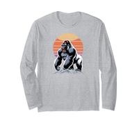Gorilla Gym Monkey Angry Growling Scary Silverback Gorilla Maglia a Manica