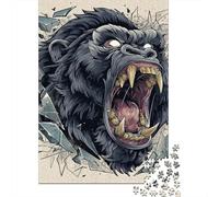 Gorilla Head Breaking Glass Art Print Puzzle Impossibili 1000Pcs Decorazione Per La Casa. Rilassamento E Intelligence Per Adulti E Ragazzi Da 14 Anni 52x38cm/1000pcs