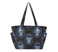Gorilla Head Tote Bag da donna, borsa a tracolla leggera con cerniera