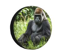 Gorilla in the Grass - Copertura per ruota di scorta, impermeabile, antipolvere, portatile, per camper, SUV, camion, rimorchi, accessori da 40,6 cm