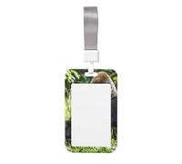 Gorilla in the Grass Porta badge con cordino verticale in plastica con finestra trasparente, protezione impermeabile per carte d'identità, custodia per badge da lavoro, per infermieri, insegnanti e