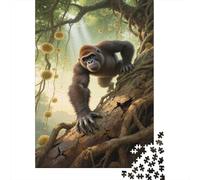 Gorilla Jigsaw Puzzle Impossible 1000 Pezzi Mistero della giungla Decorazione Per La Casa. Giochi Rilassamento E Intelligence Per Adulti E Ragazzi Da 14 Anni 1000pcs (75x50cm)