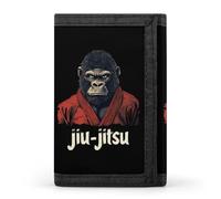 Gorilla Jiu Jitsu Fighter - Portafogli a tre ante con porta carte di credito, 8 scomparti, portachiavi, finestra per foto, per uomini e donne, Stile 4, Taglia unica, Per tutte le stagioni