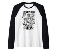 Gorilla Jiu Jitsu Ju Jutsu MMA BJJ Divertente Grappling Crew Maglia con Maniche Raglan