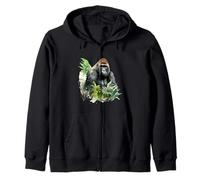 Gorilla Jungle Animal, Piante Tropicali Verdi della Foresta pluviale Felpa con Cappuccio