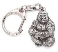 Gorilla King of the Jungle - Portachiavi con porta a pressione, con sacchetto in iuta color limone