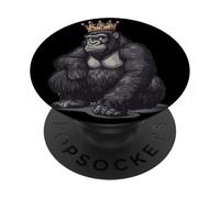 Gorilla Leader con corona per un look comandante PopSockets PopGrip Adesivo