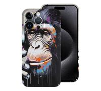 Gorilla Monkey Love Music Custodia protettiva leggera compatibile con iPhone 15/15 Plus/15 Pro/15 Pro Max, protezione divertente