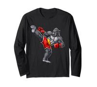 Gorilla Muay Thai Boxe Karate Kickboxing Arti Marziali Maglia a Manica