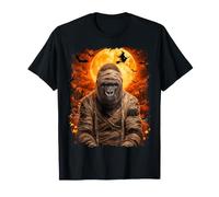 Gorilla Mummy in Creepy Pumpkin Patch nella Notte di Halloween Maglietta