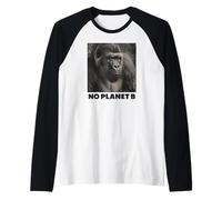 Gorilla, No Planet B, Protezione Ambientale, Gorilla Maglia con Maniche Raglan