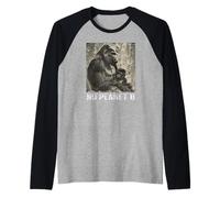 Gorilla, No Planet B, Protezione Ambientale, Gorilla Maglia con Maniche Raglan