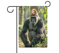 Gorilla on The Ground Bandiera da giardino Casa Prato Cartello di Benvenuto Banner Doppio Lato Piccole Bandiere Personalizzate per Piscina Cortile Decorazione da Parete Casa Esterna 32 x 47 cm