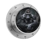 Gorilla on The Ground Timer meccanico da cucina 60 minuti di carica timer magnetico resistente in acciaio inox timer uovo con allarme forte conto alla rovescia manuale orologio per cucina, ufficio
