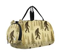 Gorilla Pine Trees on Light Yellow - Borsone da palestra per ragazzi e ragazze, con scomparto per scarpe, multifunzionale, per fine settimana e notte