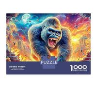 Gorilla - Puzzle da 1000 pezzi, motivo rovine, puzzle impossibile, perfetto per il relax, 100% cartone riciclato, decorazione da parete, 70 x 50 cm, 1000 pezzi