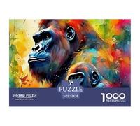 Gorilla Puzzle Da 1000 Pezzi Puzzle Adulti Impegnativo E Difficile Per Straordinario Regalo Per Amore E Amico 52x38cm/1000pcs