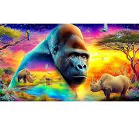 gorilla Puzzle Impossible 1000 Pezzi Decorazione per la casa. Rilassamento e Intelletto per adulti e ragazzi da 14 anni 38x26cm/1000pcs