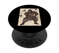 Gorilla Samurai Katana Warrior Arte giapponese Ukiyo-e PopSockets PopGrip Adesivo