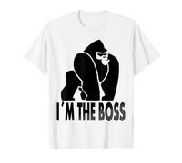 Gorilla Scimmia grande T-shirt con scritta "Ich bin der Boss" Maglietta