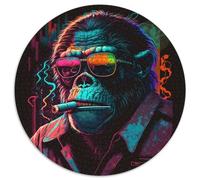 Gorilla Smoke Puzzle für Erwachsene, 1000-teiliges Papierpuzzle, perfektes Geschenk für Geburtstage, Weihnachten, Halloween, Thanksgiving, Ostern, 1000 Teile (67,5x67,5cm)