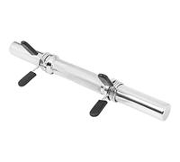 GORILLA SPORTS® Barra Manubri - Lunghezza 35cm o 42cm, 30mm, Chiusure a Stella/Molla, Acciaio Cromato, Argento/Nero - Bilanciere Manubrio, Barre Pesi, Sollevamento, Palestra Casa, Allenamento, Fitness