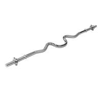 GORILLA SPORTS® Bilanciere Curvo - Lunghezza 120cm, Ø 30mm, Carico Massimo 180kg, con 2 Chiusura a Vite, Zigrinato, Cromato - Curl Ez Bar, Sbarra per Bicipiti, Allenamento, Sollevamento Pesi, Palestra