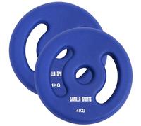 GORILLA SPORTS® Dischi Pesi 1-5 kg in Ghisa e Neoprene, Set da 2, Ø 30 mm