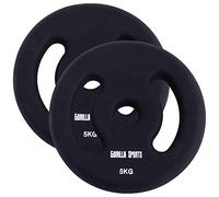 GORILLA SPORTS® Dischi Pesi 1-5 kg in Ghisa e Neoprene, Set da 2, Ø 30 mm