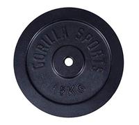 GORILLA SPORTS® Dischi Pesi - Singolo o Set, 1,25kg, 2kg, 2,5kg, 5kg, 10kg, 15kg, 20kg, 25kg, 27,5kg, 30kg, Foro 30mm, in Ghisa, Argento o Nero - Disco Peso, Palestra, per Bilanciere e Manubri