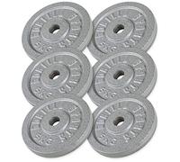 GORILLA SPORTS® Dischi Pesi - Singolo o Set, 1,25kg, 2kg, 2,5kg, 5kg, 10kg, 15kg, 20kg, 25kg, 27,5kg, 30kg, Foro 30mm, in Ghisa, Argento o Nero - Disco Peso, Palestra, per Bilanciere e Manubri