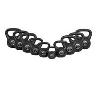GORILLA SPORTS® Kettlebell - Singolo 2-20kg o Set da 17kg, 24kg, 30kg, 113kg, Rivestimento in Plastica, Nero - Peso Sfera, Manubri, Pesi con Maniglia, Ergonomica, Palestra, Fitness, Allenamento