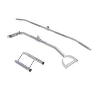 GORILLA SPORTS® Lat Macchina Maniglia - Set, Barra Dritta, Barra con D-Handle, Maniglia Parallela, Antiscivolo, Cromato - Attacco per Cavo, Canottaggio Accessori della Macchina, Palestra, Allenamento