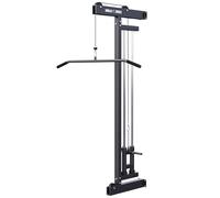 GORILLA SPORTS® Lat Machine da Parete con Barra LAT, Max 300 kg | Cable tower da parete con lat pull bar, 2 chiusure a molla e supporto dischi da almeno 25 mm, altezza 191 cm