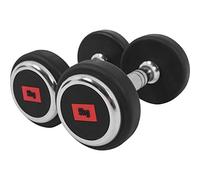 Gorilla Sports® Manubri Palestra - Fissi, Peso a Scelta 2,5-50kg, Singolo o Coppia, con/Senza Porta, Ghisa, Rivestimento in Gomma, Impugnatura Antiscivolo, Cromata - Pesi Palestra, Dumbbells