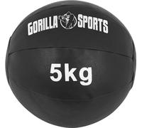 Gorilla Sports® Palla Medica - da 1 a 10 kg, Singolo o Set, Diametro 29 cm, in Pelle Sintetica, Pieno con fiberfill e sabbia, Nero - Slam Ball, Fitness, Palestra, Allenamento, Ginnastica, Esercizi