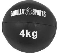 Gorilla Sports® Palla Medica - da 1 a 10 kg, Singolo o Set, Diametro 29 cm, in Pelle Sintetica, Pieno con fiberfill e sabbia, Nero - Slam Ball, Fitness, Palestra, Allenamento, Ginnastica, Esercizi