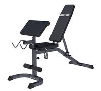 GORILLA SPORTS® Panca Palestra - Multifunzione, Regolabile, Piana, Inclinabile, con Supporto Curl per Braccia, Nero - Panca Pesi Inclinata, Allenamento a Casa, Addominali, Home Gym (Nero)