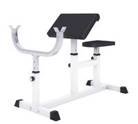 GORILLA SPORTS® Panca Palestra - Regolabile in 5 posizioni, Fino a 200 kg, Piedini Antiscivolo - Panca Scott, per Bicipiti, Tricipiti, Panche Powerlifting, Bodybuilding, Sollevamento Pesi (Bianco)
