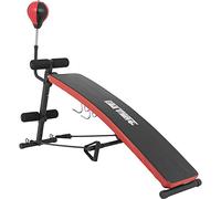 GORILLA SPORTS® Panca per Addominali - Multifunzione, Regolabile e Pieghevole, con Mini Sacco da Boxe e 2 Corde Elastiche, Carico Massimo 200kg - Panca Pesi, Palestra, per Allenamento a Casa, Fitness