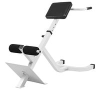 GORILLA SPORTS® Panca Romana - Altezza Regolabile, Capacità 120 kg, Acciaio, Nero/Bianco - Sedia Romana per Allenamento Schiena, Macchinari Palestra, Attrezzi Hyperextension (Bianco)