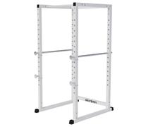 GORILLA SPORTS® Power Rack - 103x120x212cm, Altezza Regolabile, Acciaio, Carico: 250kg - Multifunzione Palestra, Smith Machine, Macchinari Palestra, Rack Pull Up, Trazioni, Stazione, Attrezzi (Bianco)