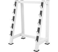 GORILLA SPORTS® Rack Palestra - 5 Livelli, Carico Massimo 500 kg, in Acciaio, Nero o Bianco - Supporto Bilanciere, Rastrelliera, Porta Bilanciere da Terra, Posa Pesi (Bianco)